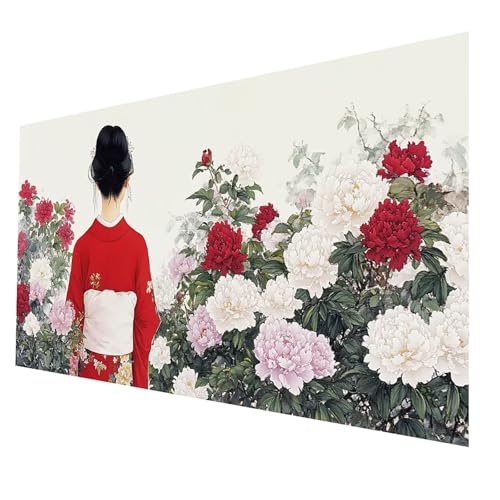 Diamond Painting Erwachsene, Diamant Malen Nach Zahlen Japanische Frau mit Diamond Painting Zubehör Set Blume, Vollbohrer leinwand Malen 60 x 120 CM, Diamant Cross Stitch Bastelset Erwachsene JXL-4706 Diamond Painting Erwachsene, Diamant Malen Nach Zahlen Japanische Frau mit Diamond Painting Zubehör Set Blume, Vollbohrer leinwand Malen 60 x 120 CM, Diamant Cross Stitch Bastelset Erwachsene JXL-4706 von JXLEULIN