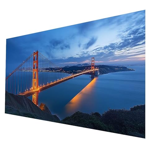 Diamond Painting Erwachsene, Diamant Malen Nach Zahlen Stadt mit Diamond Painting Zubehör Set Golden Gate Bridge, Vollbohrer leinwand Malen 50x100 CM, Diamant Cross Stitch Bastelset Erwachsene JXL5585 Diamond Painting Erwachsene, Diamant Malen Nach Zahlen Stadt mit Diamond Painting Zubehör Set Golden Gate Bridge, Vollbohrer leinwand Malen 50x100 CM, Diamant Cross Stitch Bastelset Erwachsene JXL5585 von JXLEULIN