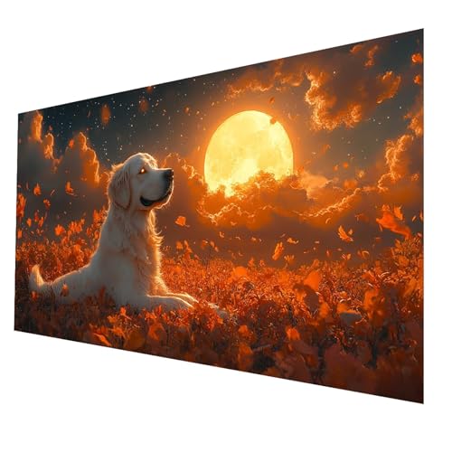 Diamond Painting kinder Hund Diamond Painting 50x100 cm, DIY Crystal art Cross Stickerei Basteln Erwachsene Mond, 5D Diamant Malen Nach Zahlen Erwachsene, Home Wanddekor, Geschenke für Frauen JXL-5555 von JXLEULIN