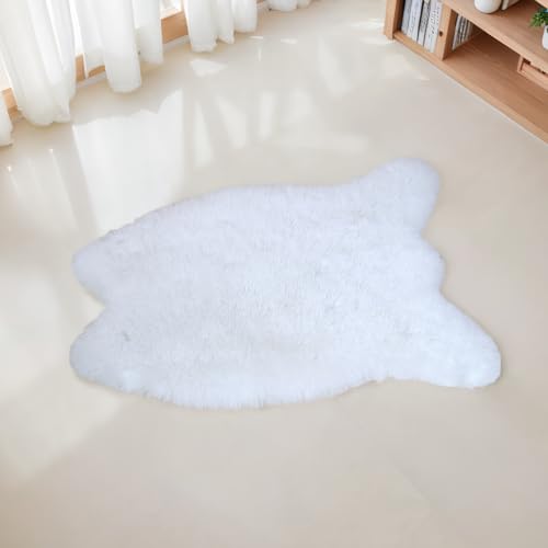 JXLOULAN Faux Lammfell Schaffell Teppich Fell Flauschiger Weiß 60x90 cm, Wohnzimmer Schlafzimmer Kinderzimmer Deko Weicher JXLOULAN Faux Lammfell Schaffell Teppich Fell Flauschiger Weiß 60x90 cm, Wohnzimmer Schlafzimmer Kinderzimmer Deko Weicher von JXLOULAN