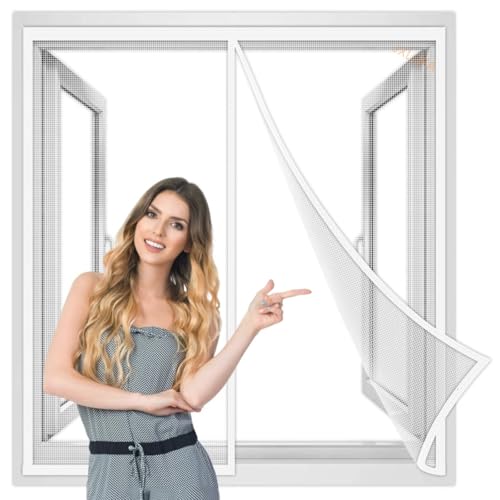 Magnet Insektenschutz FliegengitterFensteren 75x130 cm, Moskitonetz BalkonFenster Fliegenvorhang Selbstbausatz Fliegenschutz Mückengitter für Fenster Tür TerrassenFenster Weiß, Verstärkte Magnet Insektenschutz FliegengitterFensteren 75x130 cm, Moskitonetz BalkonFenster Fliegenvorhang Selbstbausatz Fliegenschutz Mückengitter für Fenster Tür TerrassenFenster Weiß, Verstärkte von JXLQFA