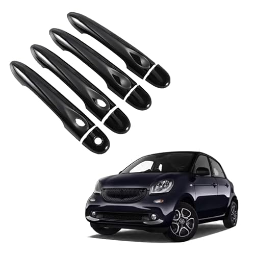 shunvcw Auto-Außentürgriff Auto Außentür Griff Abdeckung Trim/Fit for Mercedes Benz Smart 453 Forfour 16-2021 Auto Außen Griff Auto Außentürgriff Fahrertür(Gloss Black) von JXMFKBB