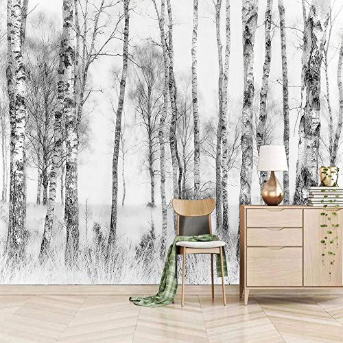 Fototapete 3D 300x210cm Birkenwald Tapete Fototapeten Vlies Tapeten Vliestapete Moderne Dekoration Wand Vinyl Wandbild Wallpaper von JXMFYY