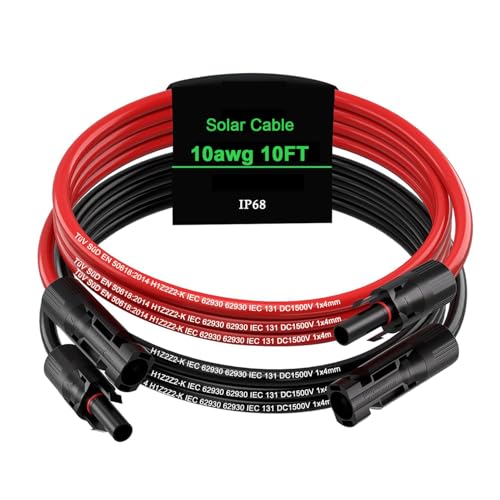 JXMXRPV 3 m Solarmodul-Verlängerungskabel, 6 mm² PV-Kabel mit männlichen und weiblichen Steckern, IP68 wasserdicht, 10 AWG Solardraht JXMXRPV 3 m Solarmodul-Verlängerungskabel, 6 mm² PV-Kabel mit männlichen und weiblichen Steckern, IP68 wasserdicht, 10 AWG Solardraht von JXMXRPV