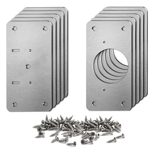JXPXJMY 10 Stück Edelstahl Scharnier Reparaturplatte mit Schrauben Geeignet für alle Schränke und Schubladen im Haus und Büro,2 Stile JXPXJMY 10 Stück Edelstahl Scharnier Reparaturplatte mit Schrauben Geeignet für alle Schränke und Schubladen im Haus und Büro,2 Stile von JXPXJMY