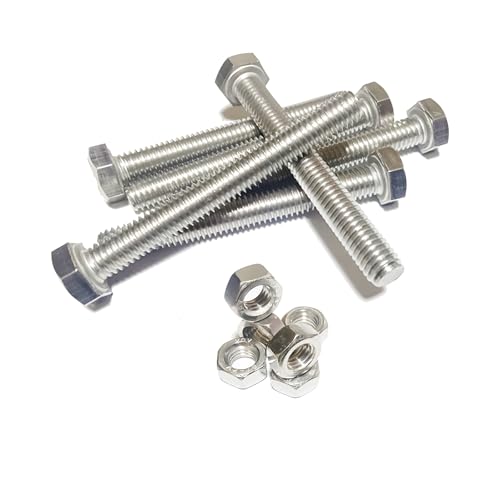 JXPXJMY 304 Edelstahl Sechskantschrauben für die Befestigung von Mechanischen Wartungsgeräten und Möbelverbindungen (12, M6*50) von JXPXJMY