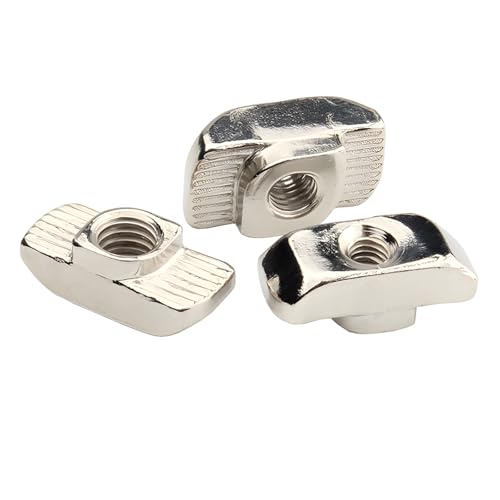JXPXJMY 50 Stück Bootsmutter, Typ 30 verzinkter Kohlenstoffstahl Standard Europäischer Extrusionsprozess Hammerkopf T-Typ-Mutter M4 M5 M6 von JXPXJMY
