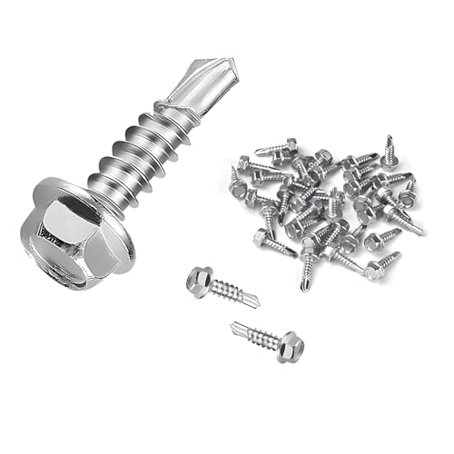JXPXJMY 90 Stück 410 Stücke aus Edelstahl sechseckiger Schrauben, M4.2 Bohrschwanz Selbstangriffsschraube Geeignet für verschiedene Arten Von Holzprodukten und Metallbrettern von JXPXJMY