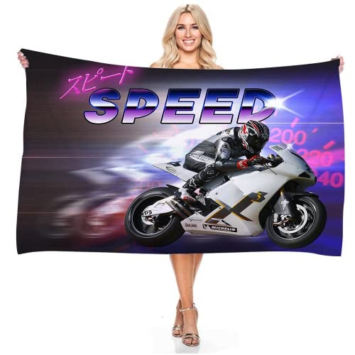 JXSMYT Motorrad Duschtuch Badetuch Handtuch Strandtuch 70 X 140cm,Motocross Motorcycles Badetuch Für Erwachsene, Mikrofaser Handtuch (3,70x140cm) von JXSMYT