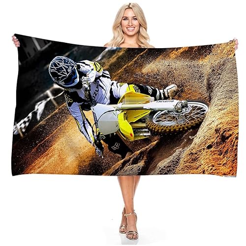 JXSMYT Motorrad Duschtuch Badetuch Handtuch Strandtuch 70 X 140cm,Motocross Motorcycles Badetuch Für Erwachsene, Mikrofaser Handtuch (4,70x140cm) von JXSMYT