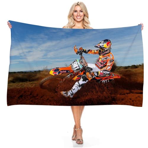 JXSMYT Motorrad Duschtuch Badetuch Handtuch Strandtuch 70 X 140cm,Motocross Motorcycles Badetuch Für Erwachsene, Mikrofaser Handtuch (6,70x140cm) von JXSMYT