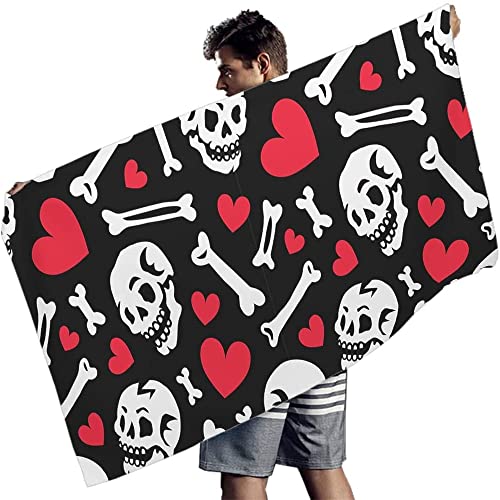 JXSMYT Skull Strandtuch,Strandtücher Groß,Halloween Totenkopf Handtücher, Ideal Als Strandtuch,Reisetuch,Saunatuch,Badetuch (KUL03,100x200cm) von JXSMYT