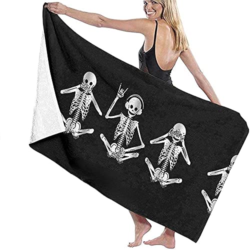 JXSMYT Skull Strandtuch,Strandtücher Groß,Halloween Totenkopf Handtücher, Ideal Als Strandtuch,Reisetuch,Saunatuch,Badetuch (KUL04,100x180cm) von JXSMYT