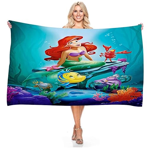 JXSMYT Strandtuch Kinder Erwachsene Meerjungfrau Badetuch Groß,handtücher Set,Kinder Handtuch,Strandtuch Mädchen,mikrofaser Handtuch (A3,100x180cm) von JXSMYT