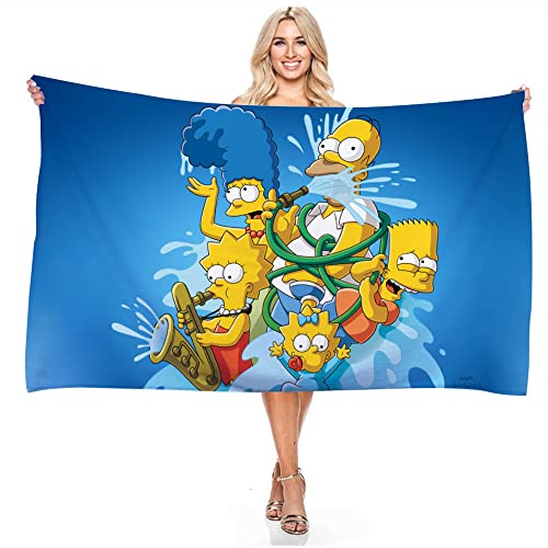 JXSMYT Strandtuch für Kinder Jungen, Handtuch Duschtuch Baumwolle, Tolles Geschenk-Simps Anime, Sporthandtuch (A01, 100x200cm) von JXSMYT