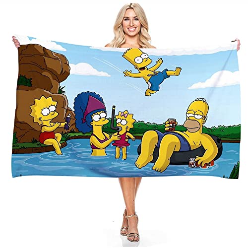JXSMYT Strandtuch für Kinder Jungen, Handtuch Duschtuch Baumwolle, Tolles Geschenk-Simps Anime, Sporthandtuch (A03, 100x180cm) von JXSMYT