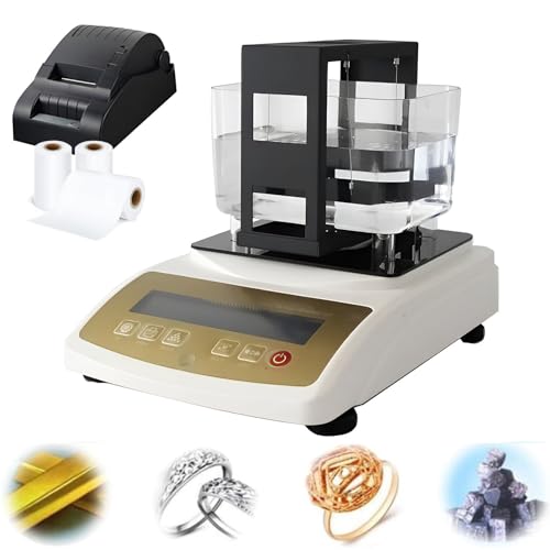 Automatisches Goldtest-Set, Edelmetalltester, Reinheitsskala für Metalle – Digitales Dichtemessgerät zur genauen Messung von Gold, Silber, Platin und Kunststoffen,XF-320K-WithPrinter von JXUANMM