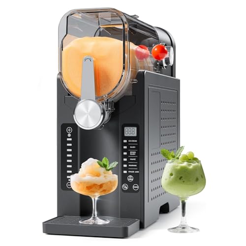 Slush- und Softeismaschine mit Kompressor ca. 2.5L 6 Programme für Slushies, Softeis Frozen Cocktails, Milchshakes in 15 min kein Eis notwendig Behälter spülmaschinengeeignet,42cm(L)x19cm(W)x42cm(H) von JXUANMM