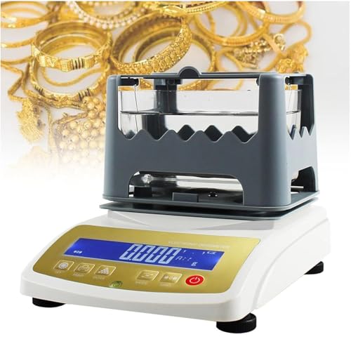 Testeur de teneur en or Densimètre numérique pour or Analyseur de pureté d'or pour métaux précieux avec pesée maximale de 1200 g, résolution de 0,0001g/cm³,MDJ-1200K-WithoutPrinter von JXUANMM