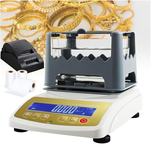 Testeur de teneur en or Densimètre numérique pour or Analyseur de pureté d'or pour métaux précieux avec pesée maximale de 1200 g, résolution de 0,0001g/cm³,MDJ-600K-WithPrinter Testeur de teneur en or Densimètre numérique pour or Analyseur de pureté d'or pour métaux précieux avec pesée maximale de 1200 g, résolution de 0,0001g/cm³,MDJ-600K-WithPrinter von JXUANMM