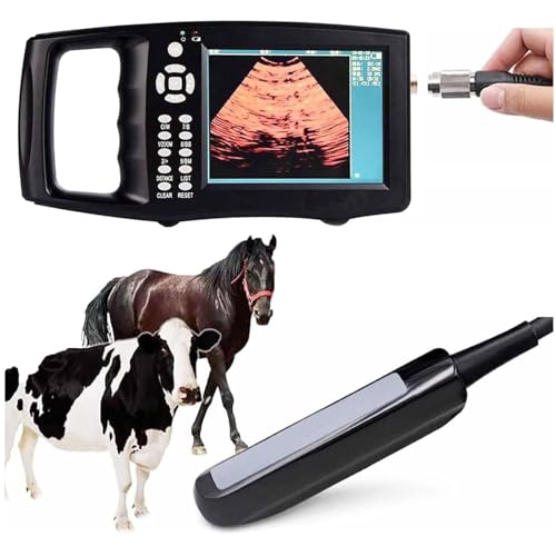 Tragbarer Veterinär-Ultraschallscanner für Hunde, 5,6-Zoll-HD-Bildschirm, 3 Sondenoptionen. Der Scanner bietet einen einstellbaren Tiefenbereich von 70 mm bis 240 mm.,M3 von JXUANMM