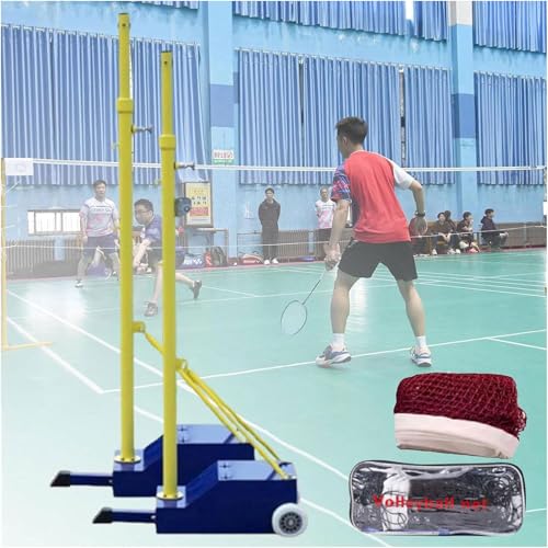 Volleyball-/Badmintonstangen, Mobiles Netz Badmintonnetzrahmen mit Rad Badmintonnetzhalterung Kastentyp Netzpfosten Stahlständer mit stabiler Basis Für den Innen- und Außenbereich Volleyball-/Badmintonstangen, Mobiles Netz Badmintonnetzrahmen mit Rad Badmintonnetzhalterung Kastentyp Netzpfosten Stahlständer mit stabiler Basis Für den Innen- und Außenbereich von JXUANMM