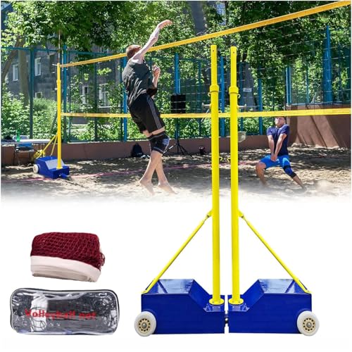 Volleyballnetz für den Außenbereich, Volleyball-/Badminton-2-in-1-Netzset mit stabiler Basis, höhenverstellbar, tragbares Garten, Gras und Strand, Männer, Frauen, Erwachsene, Jugendliche Volleyballnetz für den Außenbereich, Volleyball-/Badminton-2-in-1-Netzset mit stabiler Basis, höhenverstellbar, tragbares Garten, Gras und Strand, Männer, Frauen, Erwachsene, Jugendliche von JXUANMM