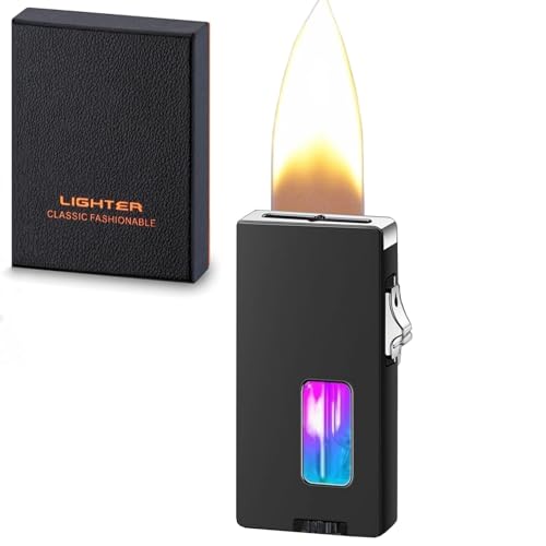 Cooles Feuerzeug, extra breites Feuerzeug mit weicher Flamme, for Anzünden schütteln, Butangasfeuerzeug mit Sichtfenster, mit Sicherheitsverschluss, geeignet for Sammlung, Kerze oder Männergeschenk(B) Cooles Feuerzeug, extra breites Feuerzeug mit weicher Flamme, for Anzünden schütteln, Butangasfeuerzeug mit Sichtfenster, mit Sicherheitsverschluss, geeignet for Sammlung, Kerze oder Männergeschenk(B) von JXUFGYES