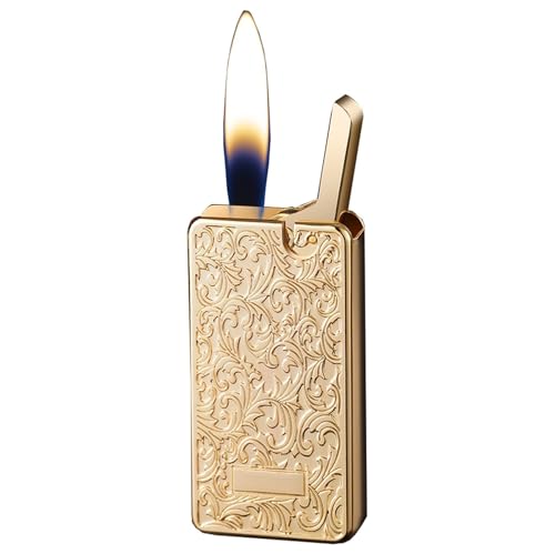 Feuerzeug mit weicher Flamme, Metallprägung, cool, multifunktional, Ein-Klick-Zündung, Deckel muss nicht geöffnet werden, nachfüllbar, verstellbar, winddichtes Feuerzeug, geeignet for Kerzen, Räuchers Feuerzeug mit weicher Flamme, Metallprägung, cool, multifunktional, Ein-Klick-Zündung, Deckel muss nicht geöffnet werden, nachfüllbar, verstellbar, winddichtes Feuerzeug, geeignet for Kerzen, Räuchers von JXUFGYES