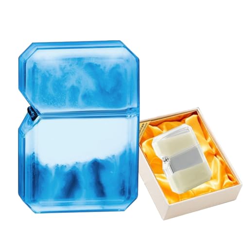 Leuchtendes Treibsandfeuerzeug, winddichte Jetflamme, winddicht, wiederaufladbar, Butan, tragbar, geeignet als Geschenk for Freund und Freundin(C) von JXUFGYES
