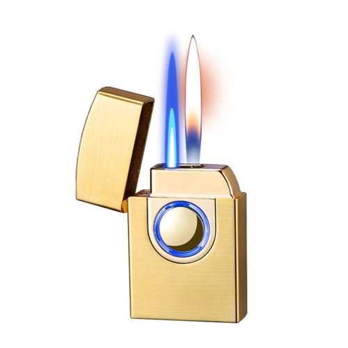 Smart-Display-Feuerzeug mit zwei Flammen, Sprachsteuerungsfeuerzeug, nachfüllbares Feuerzeug, winddichtes Jet-Flame- und Soft-Flame-Feuerzeug for Camping, Kerzen, Sammlung, Geschenke(A) von JXUFGYES