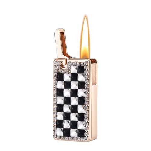 Tragbares Feuerzeug mit weicher Flamme, modisches Damen-Metallfeuerzeug, nachfüllbar mit Butangas, einstellbare Flammengröße, geeignet als Geschenk for Frauen(A) von JXUFGYES