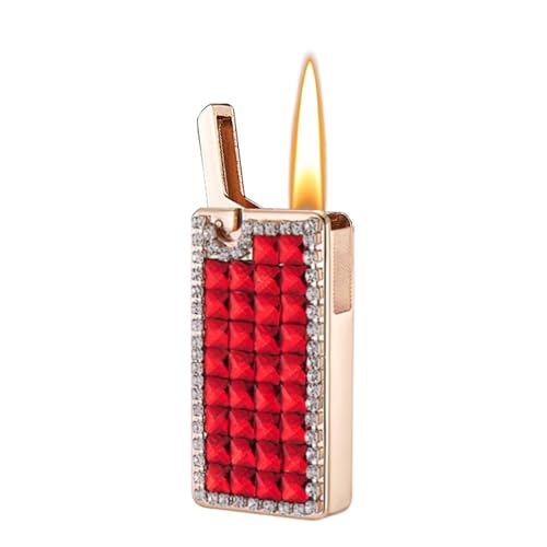 Tragbares Feuerzeug mit weicher Flamme, modisches Damen-Metallfeuerzeug, nachfüllbar mit Butangas, einstellbare Flammengröße, geeignet als Geschenk for Frauen(E) von JXUFGYES