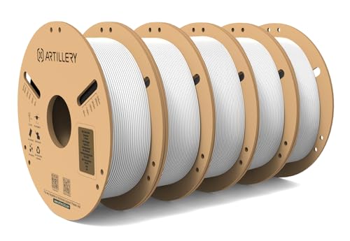 Artillery 5KG 3D Druckerfilament PLA Filament 1,75 mm, Filament 3D Druckmaterialien 1,75 mm, Maßgenauigkeit +/- 0,02 mm, passend für die meisten FDM-3D-Drucker (weiß, 5 kg) von JXWST