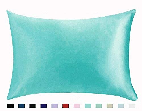 Kissenbezug 100% Silky Satin Hair Beauty Kissenbezug Standard / Queen 1Pc-Wasserblau_Usstandard20X26Inch von JXX