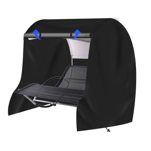 JXXPGG Doppel Sonnenliege Schutzhülle für 2-Personen, 600D Wasserdicht Schaukelliege Abdeckung 155W x 200D x 190H cm Gartenliege Abdeckung,Schwarz JXXPGG Doppel Sonnenliege Schutzhülle für 2-Personen, 600D Wasserdicht Schaukelliege Abdeckung 155W x 200D x 190H cm Gartenliege Abdeckung,Schwarz von JXXPGG