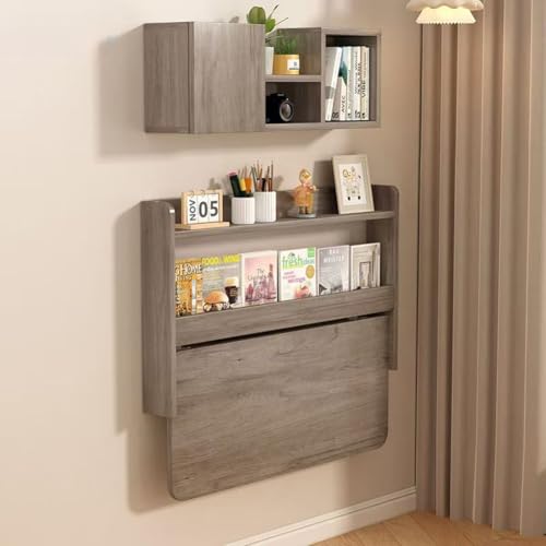 An der Wand montierter Klapptisch, herunterklappbarer Laptop-Schreibtisch, platzsparender Tisch, Arbeitsstation mit Ablageflächen für Arbeitszimmer, Schlafzimmer, Home Office (Alte Eiche, 60 × 46 × An der Wand montierter Klapptisch, herunterklappbarer Laptop-Schreibtisch, platzsparender Tisch, Arbeitsstation mit Ablageflächen für Arbeitszimmer, Schlafzimmer, Home Office (Alte Eiche, 60 × 46 × von JXYQ