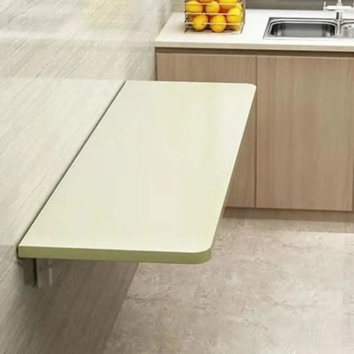 An der Wand montierter Klapptisch, schwebender Computertisch mit Klappblatt-Wandregal, faltbarer hängender Laptop-Arbeitsschreibtisch für Balkon, Wäscherei, Arbeitszimmer, Schlafzimmer (weißer Ahorn von JXYQ