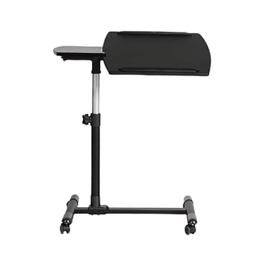 JXYQ Ergonomischer Sitz-Steh-Laptop-Schreibtisch, zusammenklappbarer Laptop-Schreibtisch mit Maus-Board auf Rädern, Faltbarer Schoßschreibtisch, Multi-Tisch-Laptop-Ständer fürs Bett, schwarz von JXYQ