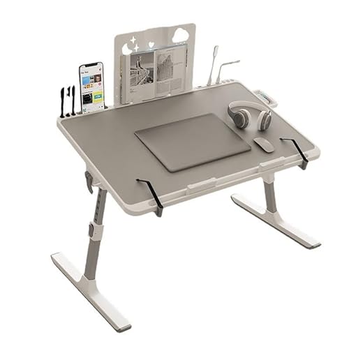 JXYQ Laptop-Schreibtisch fürs Bett, höhenverstellbarer Laptop-Ständer fürs Bett, Faltbare tragbare Schoßschreibtische mit Ablagefächern zum Arbeiten, Schreiben und Zeichnen, 23,6 Zoll von JXYQ