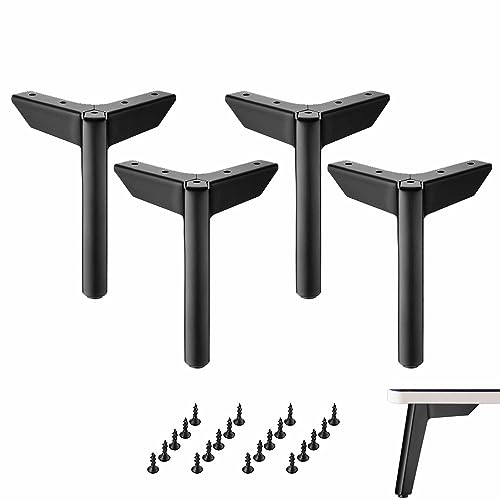 4er-Pack Möbelbeine, Metall-Schrankbeine, modernes Sofa, dreieckige Füße, Teetisch-Stützbeine, perfekt für Schrank, Kleiderschrank, TV-Schränke, Schubladen, Nachttisch (10 cm (3,9 Zoll), schwarz) von JXYQQVKT