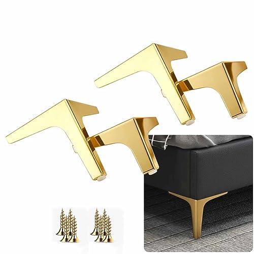 JXYQQVKT 4 Stück Metall-Möbelfüße, dreieckige Moderne Sofafüße, austauschbare Schrankbeine, Stuhlstützbeine für Schrank, TV, Möbel, Schubladen, Nachttisch (15 cm (5,9 Zoll), Gold) von JXYQQVKT