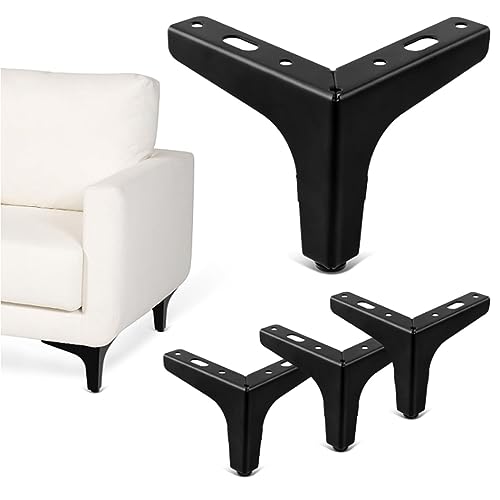 JXYQQVKT Set mit 4 Möbelbeinen, Moderne Metall-Dreieck-Sofafüße, Schrank-Stützbeine, DIY-Ersatz-Stuhl-Stützbeine für Schrank, TV-Möbel, Nachttisch (10 cm (3,9 Zoll), schwarz) von JXYQQVKT