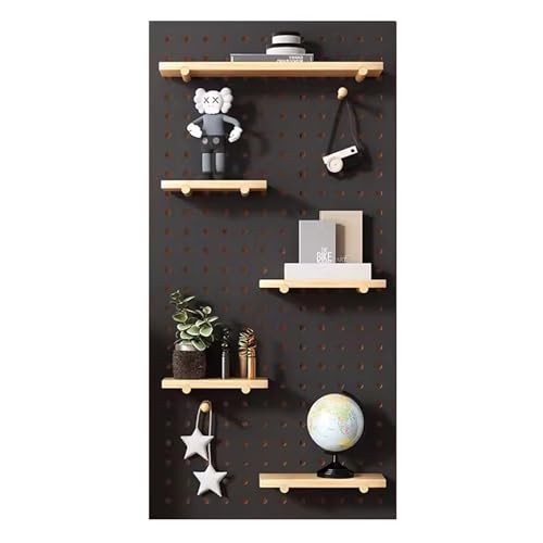JXYQZD Peg Board, Holz-Stecktafel Zur Wandmontage, Display-Aufbewahrung, Stecktafel-Panel-Set, Wand-Organizer für Zuhause, Büro, Garage (Color : Negro, Size : 47x23 in) von JXYQZD