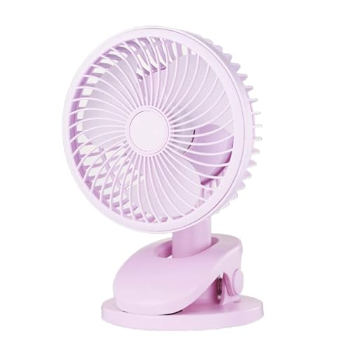JXpxbao Tischventilatoren Mini Ventilator mit Clip,20cm Durchmesser 360° Drehbarer Kopf Geräuscharme Kühlung 4 Geschwindigkeitseinstellungen,Wandmontage,Ventilator klein Tischventilator (Rosa USB) von JXpxbao