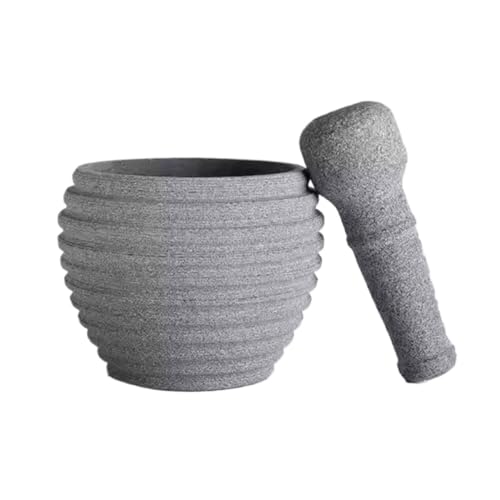 JYARZ Mörser mit Stößel für Gewürze Bluestone Haushaltsstein Mörser Reibe Grinder Knoblauchpresse Knoblauchstößel Set Mörser und Stößel Kräuter(12cm) von JYARZ