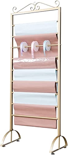 JYBNBBE Craft Room Organizer Display-Ständer, Geschenkpapier/Band-Display-Ständer-Halter für Craft Room Flower Shop, 9-lagiger Bodenständer, moderner Schal-Aufbewahrungs-Organize,Gold-Length70cm von JYBNBBE