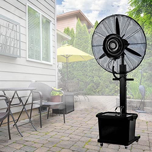 JYBNBBE Industrieller Sockelventilator aus Metall, oszillierend und Zerstäuber, für Terrasse, mit Wasservernebler, geringer Stromverbrauch und hoher Geschwindigkeit, 750 mm von JYBNBBE