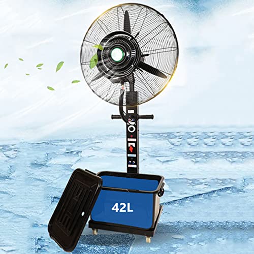 JYBNBBE Industrieller Sprühkühler mit 3 Geschwindigkeiten und 42 l Tank, robuster elektrischer Ventilator für Terrasse, Garage oder Arbeitsplatz, 81 cm von JYBNBBE