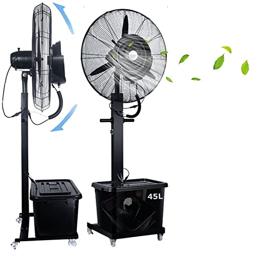 JYBNBBE Oszillierender Verneblerventilator für den Außenbereich, 3 Geschwindigkeiten, Sockel, Tank mit 3 Gallonen, Oszillation von 90 °, erfrischt Ihre Werkstatt, Garage, Scheune oder Arbeitsplatz. von JYBNBBE